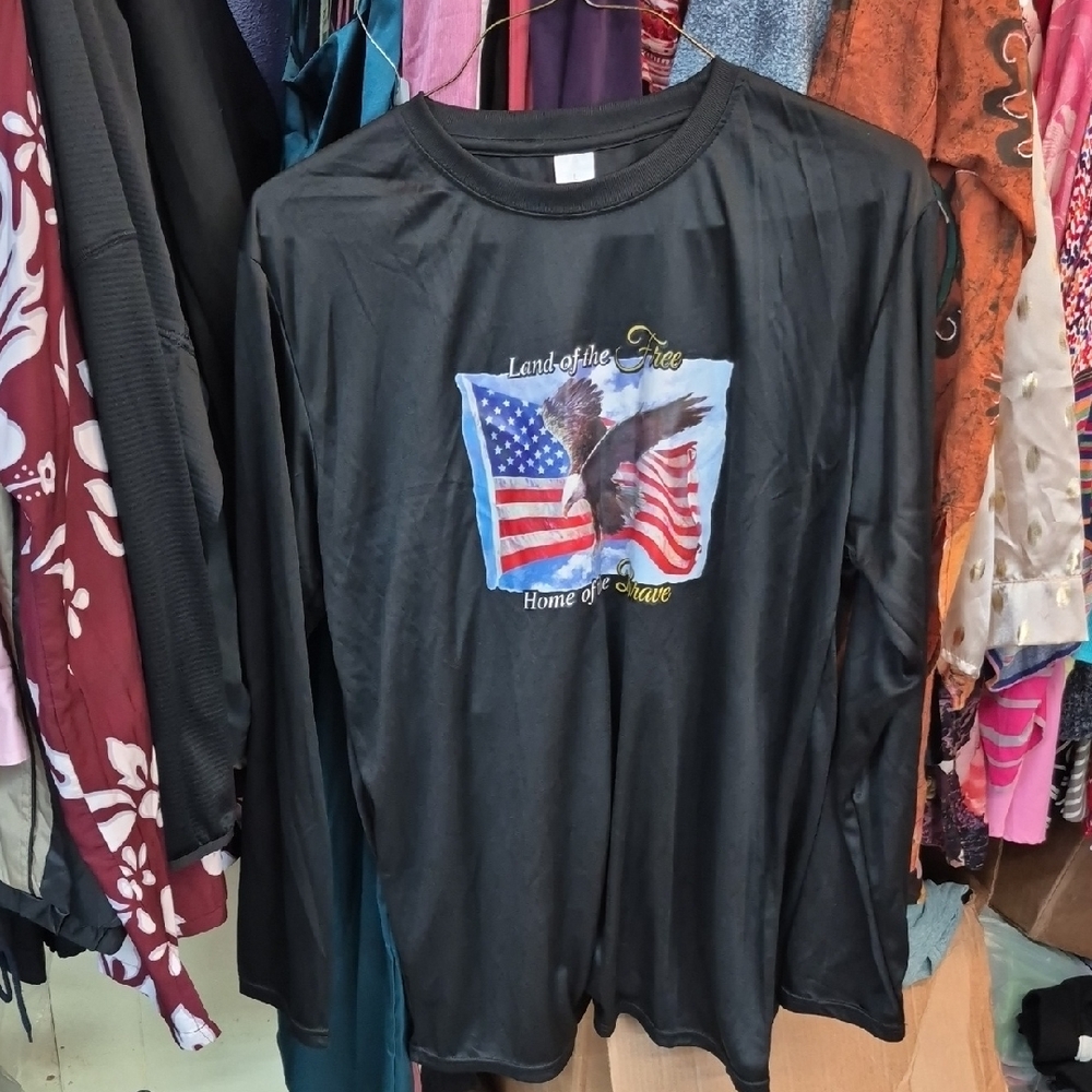 Black Long Sleeve Patriotic Shirt